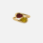 NOOR Red Garnet and Citrine Pinky Ring