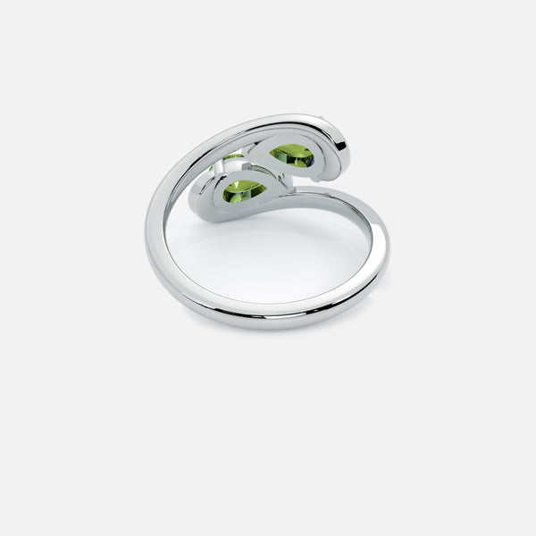 NOOR Red Garnet and Green Diamond Pinky Ring
