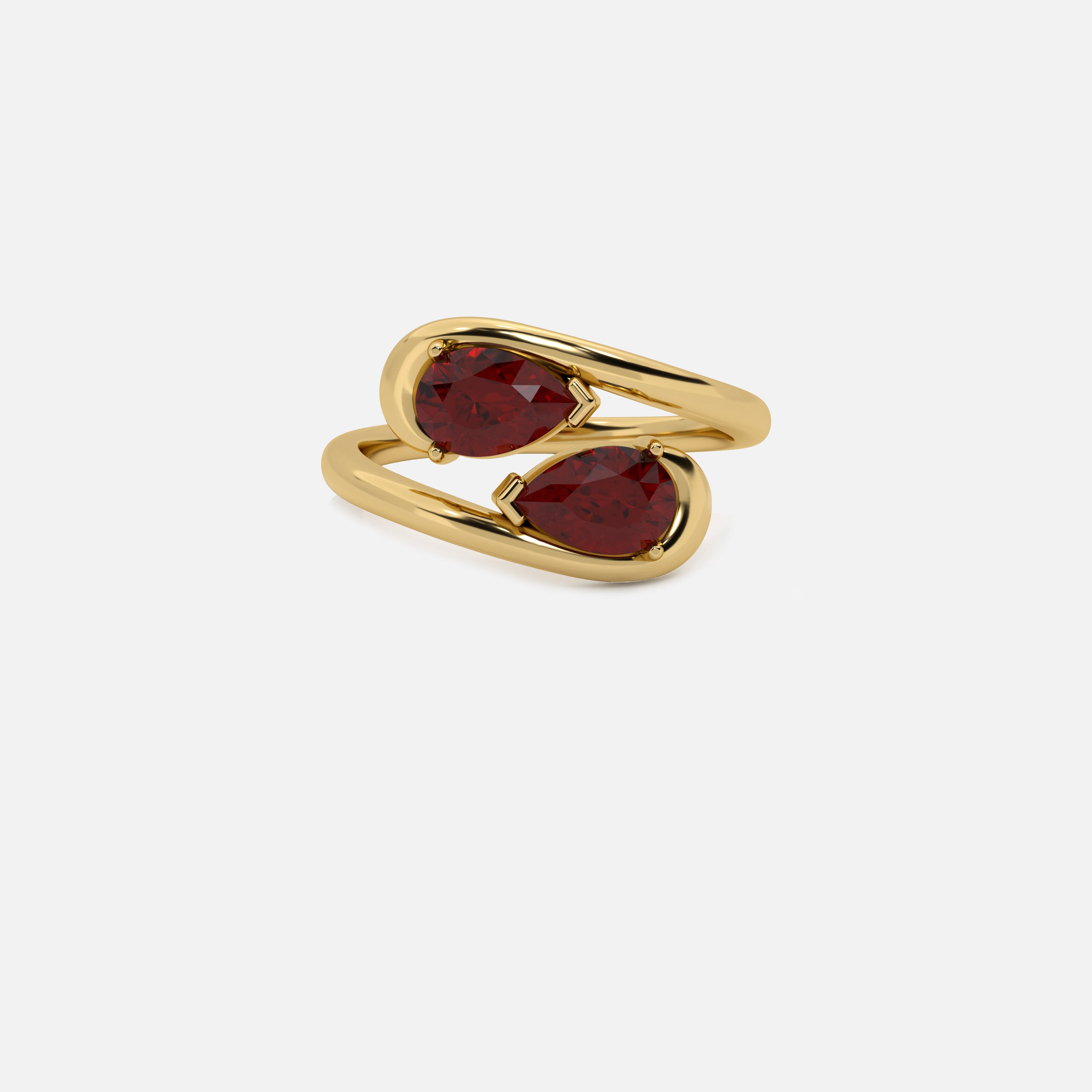 NOOR Red Garnet and Red Garnet Pinky Ring JAUR