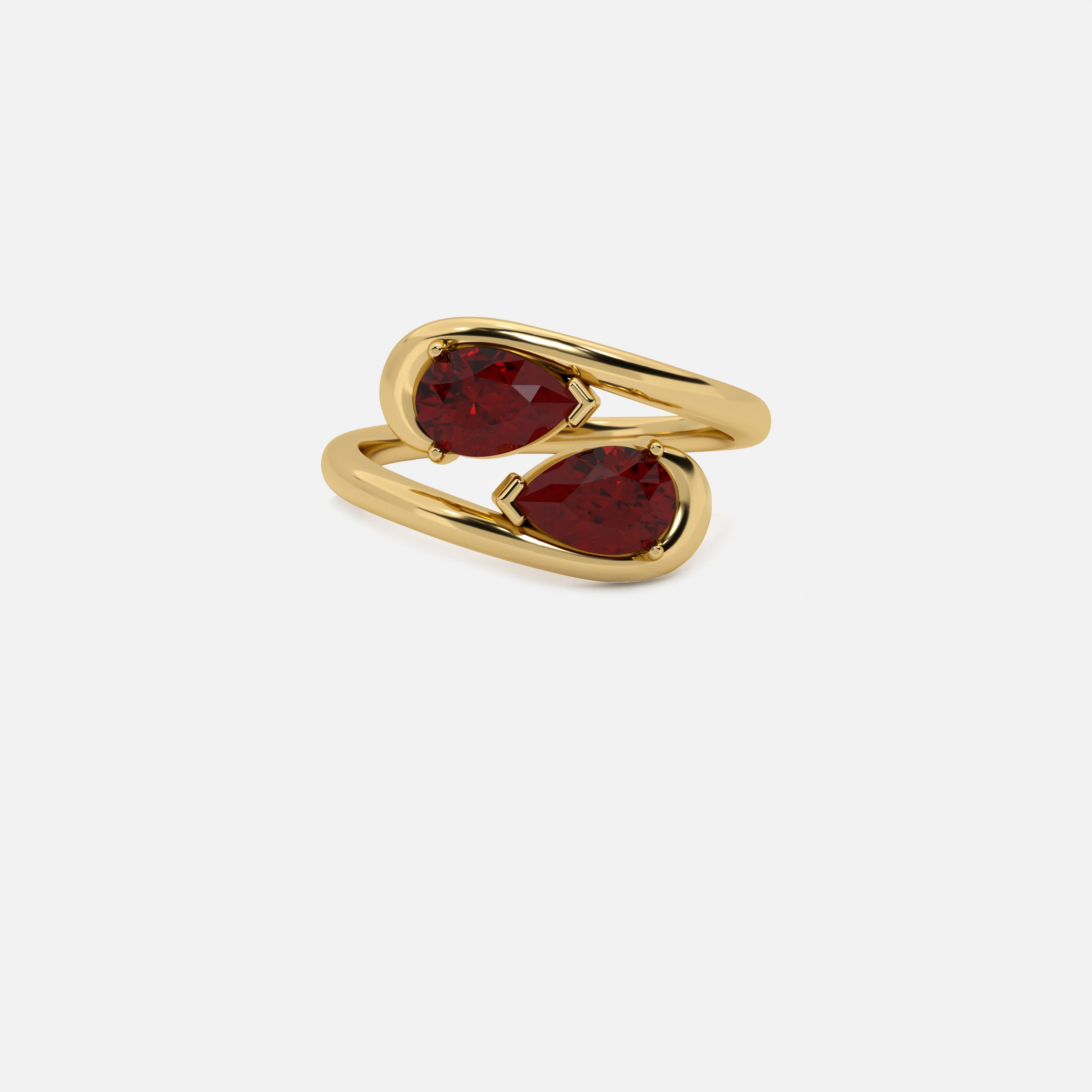 NOOR Red Garnet and Red Garnet Pinky Ring