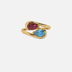 NOOR Ruby and Blue Diamond Pinky Ring