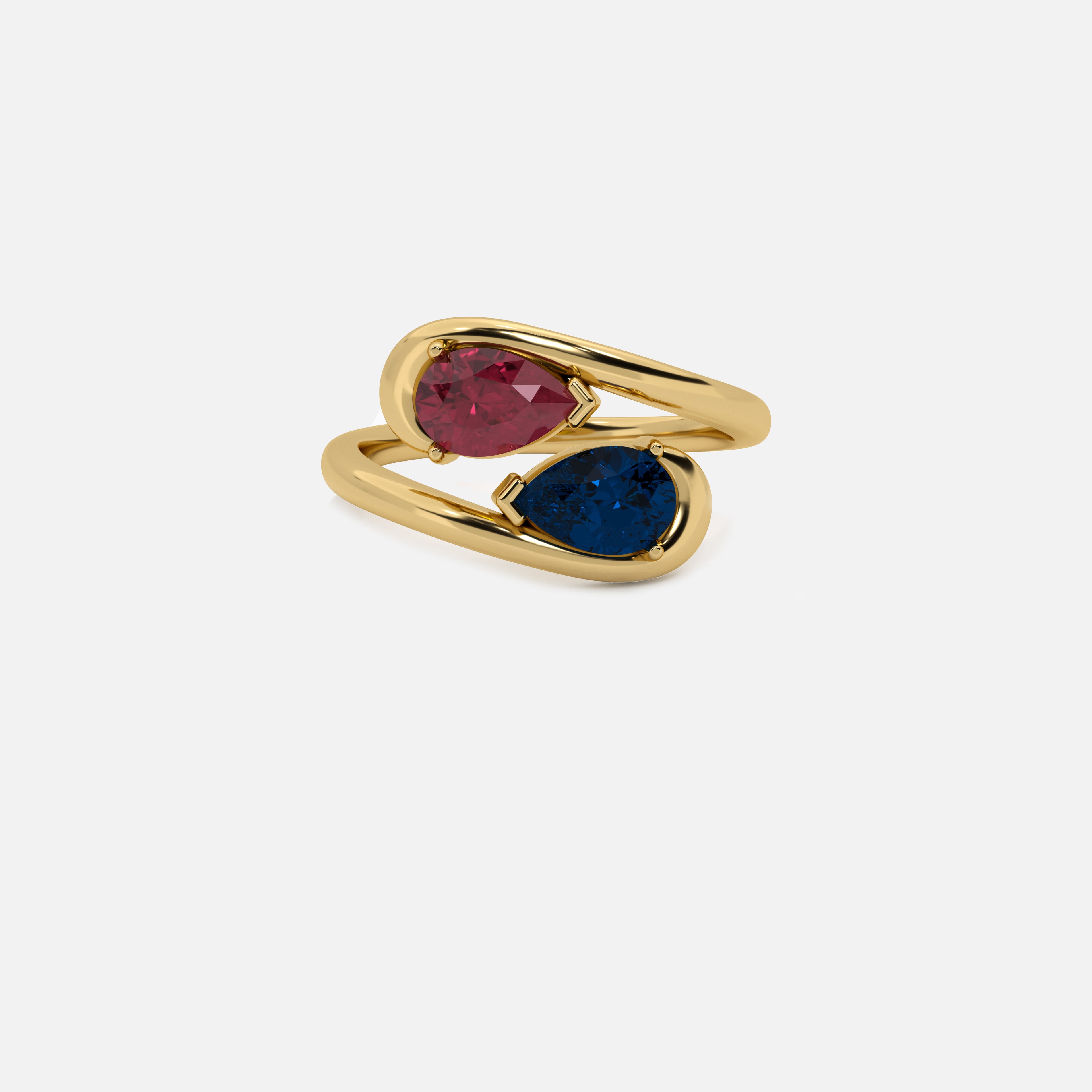 NOOR Ruby and Blue Sapphire Pinky Ring