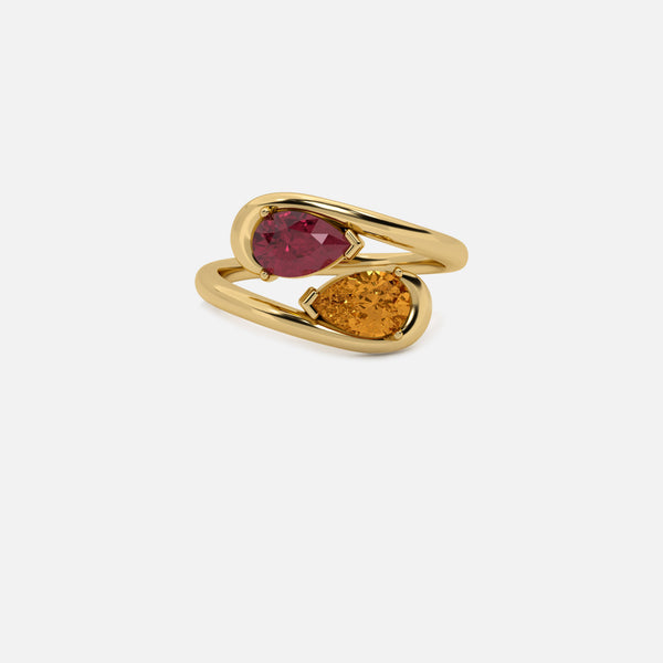 NOOR Ruby and Citrine Pinky Ring JAUR