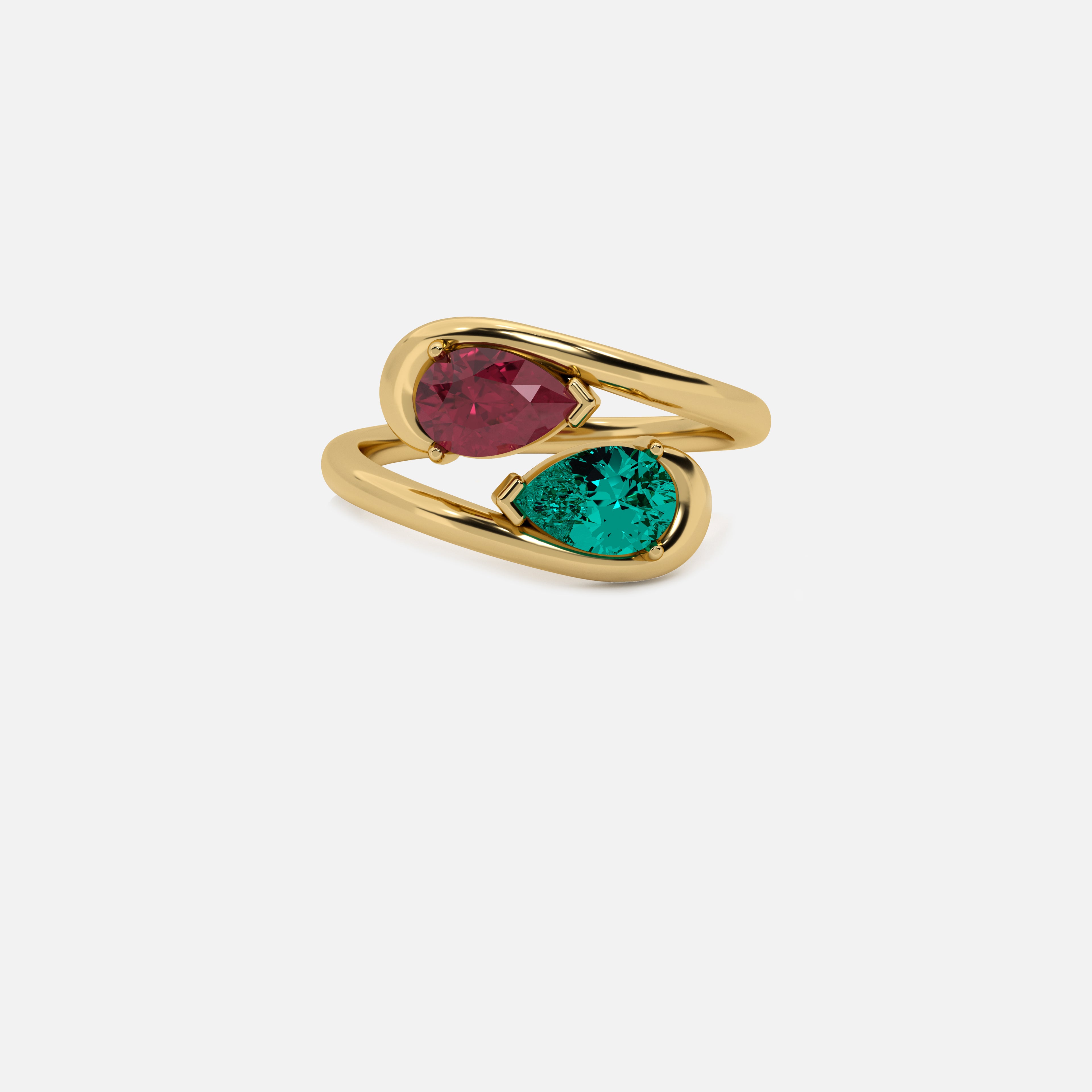NOOR Ruby and Emerald Pinky Ring