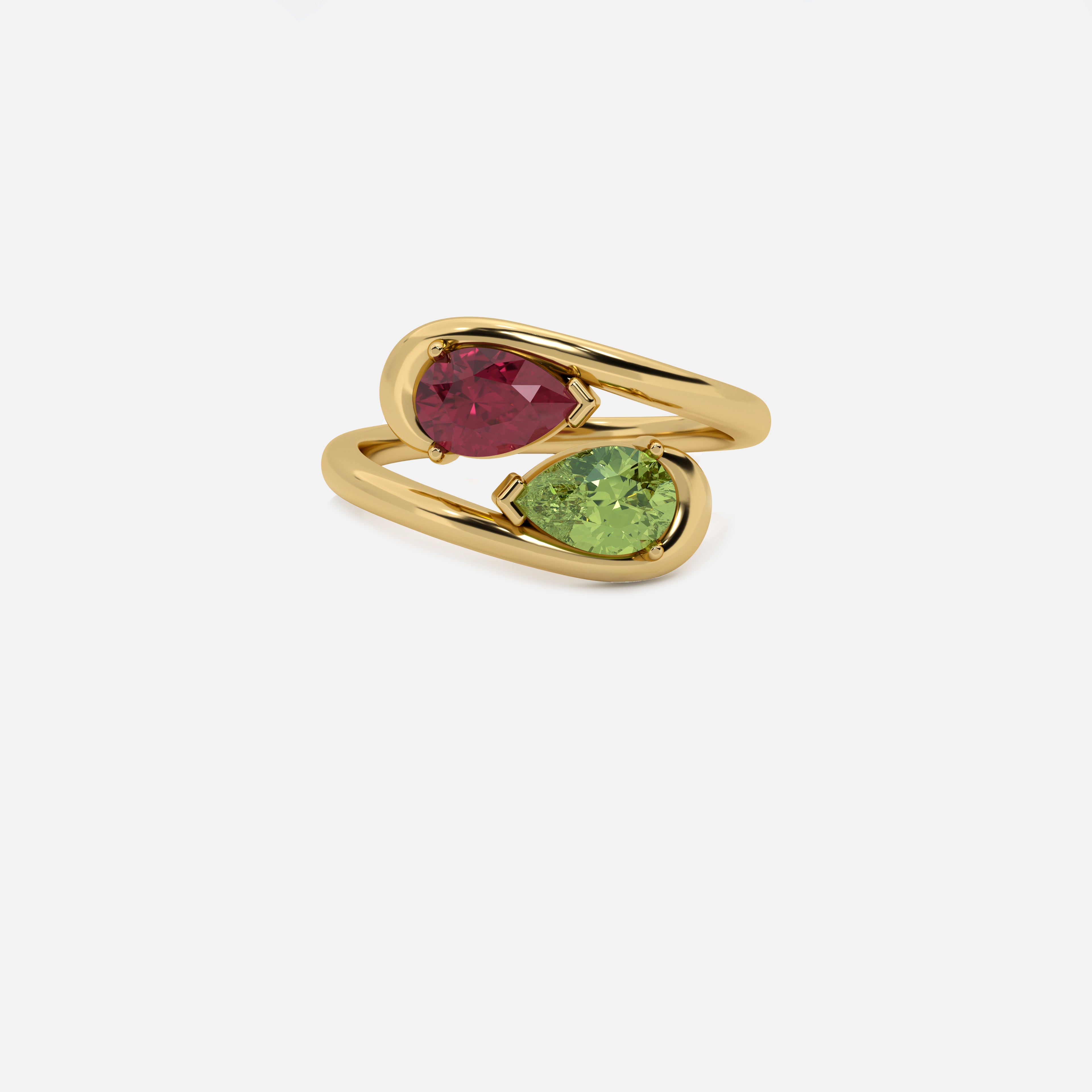 NOOR Ruby and Green Diamond Pinky Ring