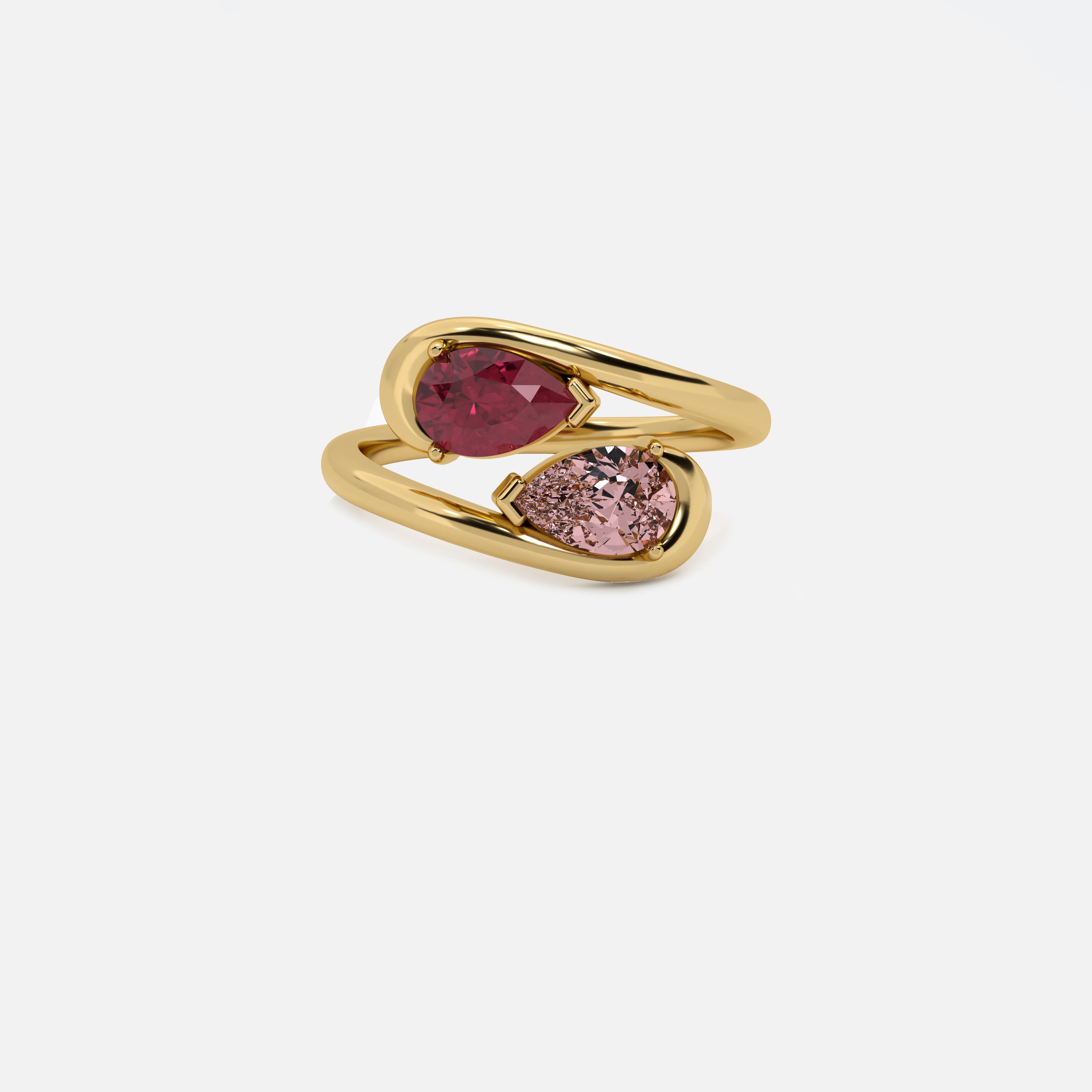 NOOR Ruby and Pink Diamond Pinky Ring