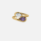 NOOR White Diamond and Amethyst Pinky Ring JAUR