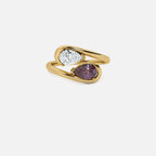 NOOR White Diamond and Amethyst Ring