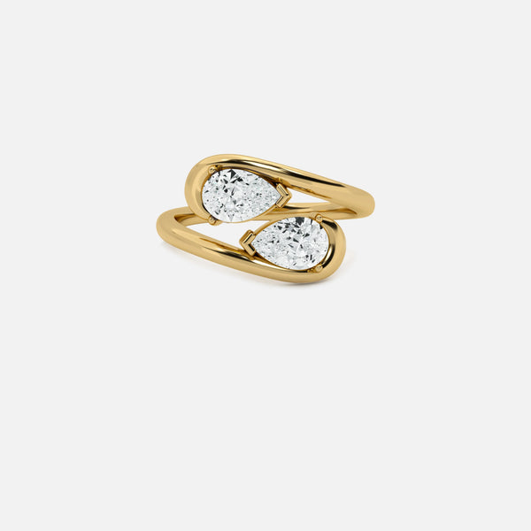 NOOR White Diamond and White Diamond Pinky Ring JAUR