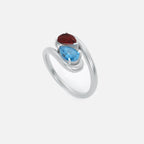 NOOR Yellow Diamond and Blue Diamond Pinky Ring JAUR