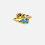 NOOR Yellow Diamond and Blue Diamond Pinky Ring JAUR