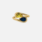 NOOR Yellow Diamond and Blue Sapphire Pinky Ring JAUR