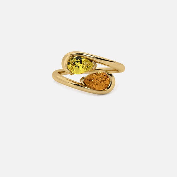 NOOR Yellow Diamond and Citrine Pinky Ring JAUR