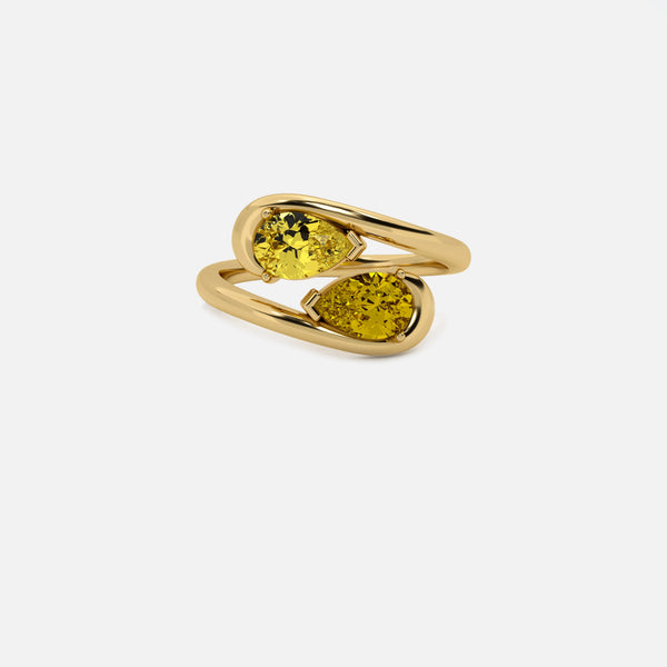 NOOR Yellow Diamond and Citrine Pinky Ring JAUR