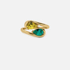NOOR Yellow Diamond and Emerald Pinky Ring JAUR