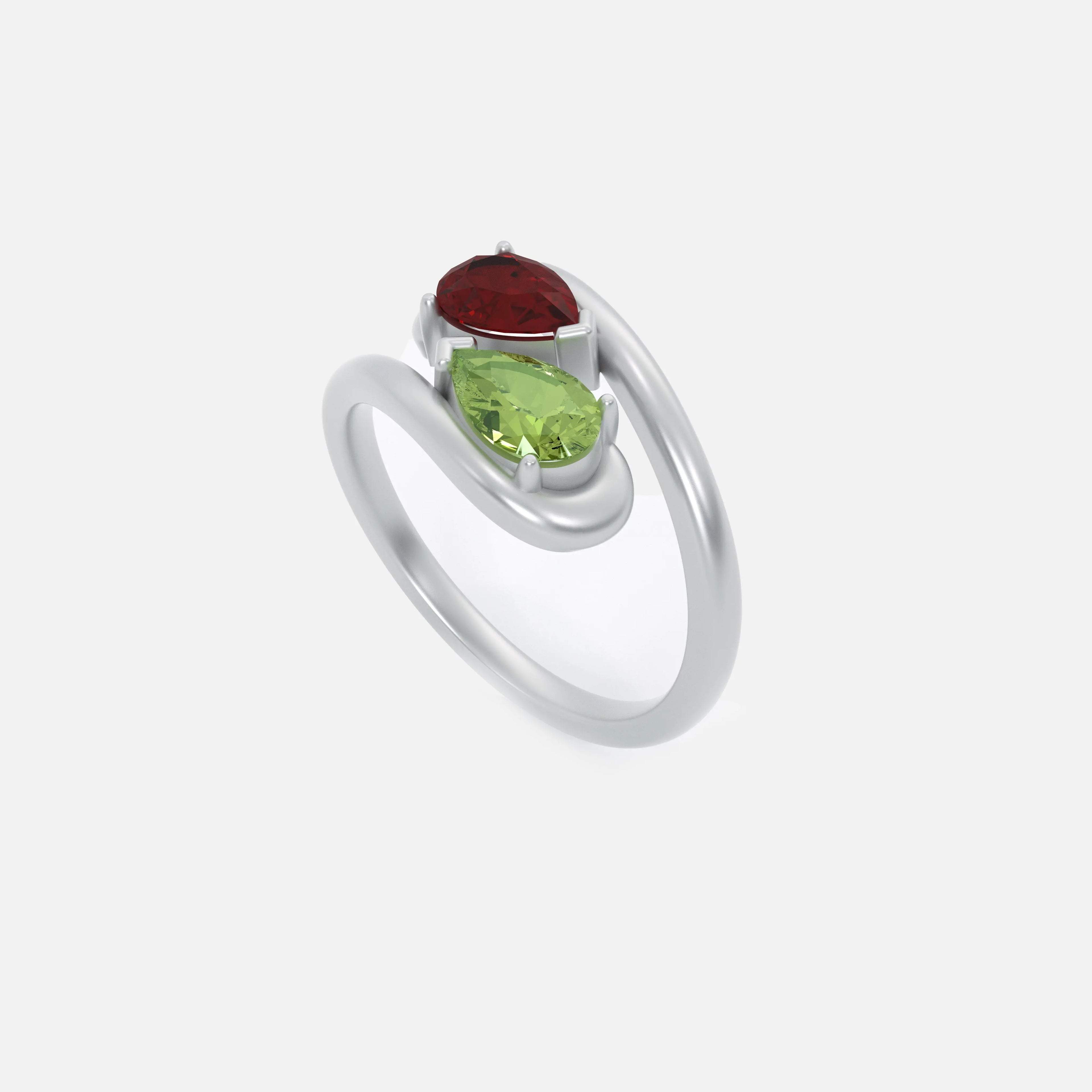 NOOR Yellow Diamond and Green Diamond Pinky Ring JAUR