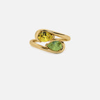 NOOR Yellow Diamond and Green Diamond Pinky Ring JAUR