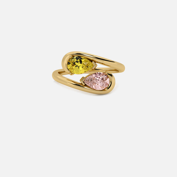 NOOR Yellow Diamond and Pink Diamond Pinky Ring JAUR