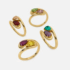 NOOR Yellow Diamond and Ruby Pinky Ring JAUR