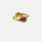 NOOR Yellow Diamond and Ruby Pinky Ring JAUR