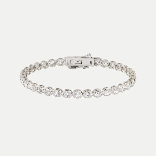 Oval Diamond Bezel Tennis Bracelet