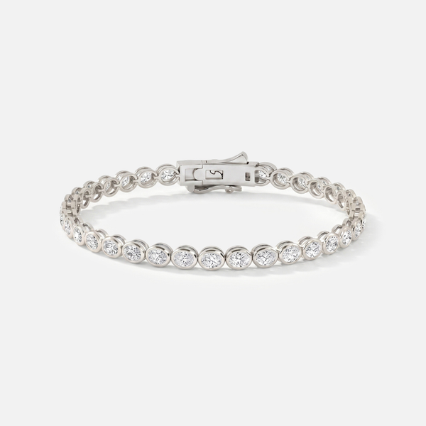 Oval Diamond Bezel Tennis Bracelet JAUR