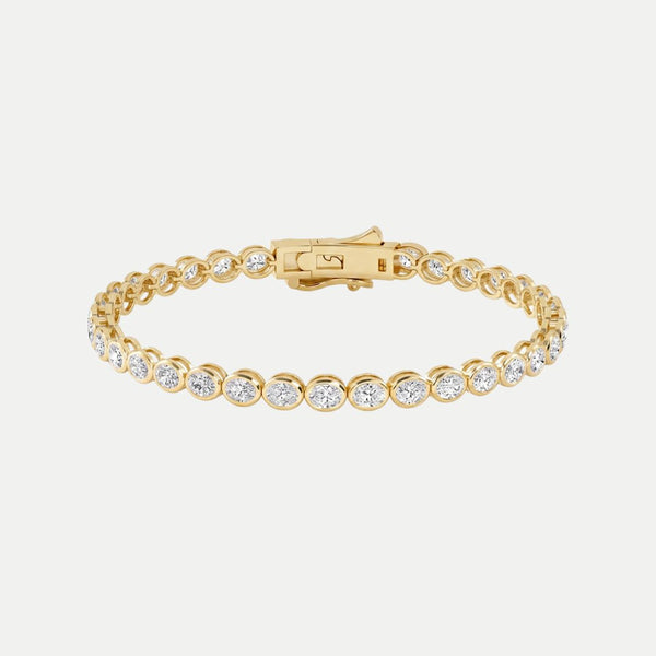 Oval Diamond Bezel Tennis Bracelet