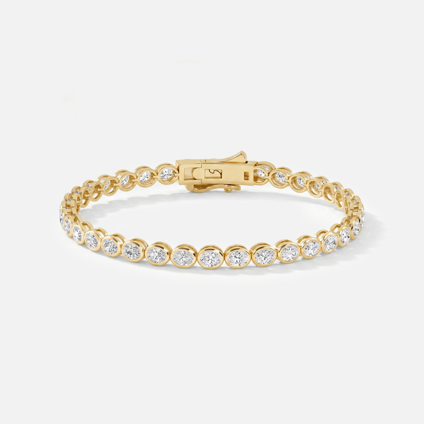 Oval Diamond Bezel Tennis Bracelet JAUR