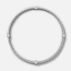 Lab Grown Diamond Oval Diamond Choker Necklace in White Gold | JAUR