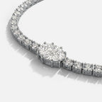 Lab Grown Diamond Oval Diamond Choker Necklace in White Gold – Side View | JAUR