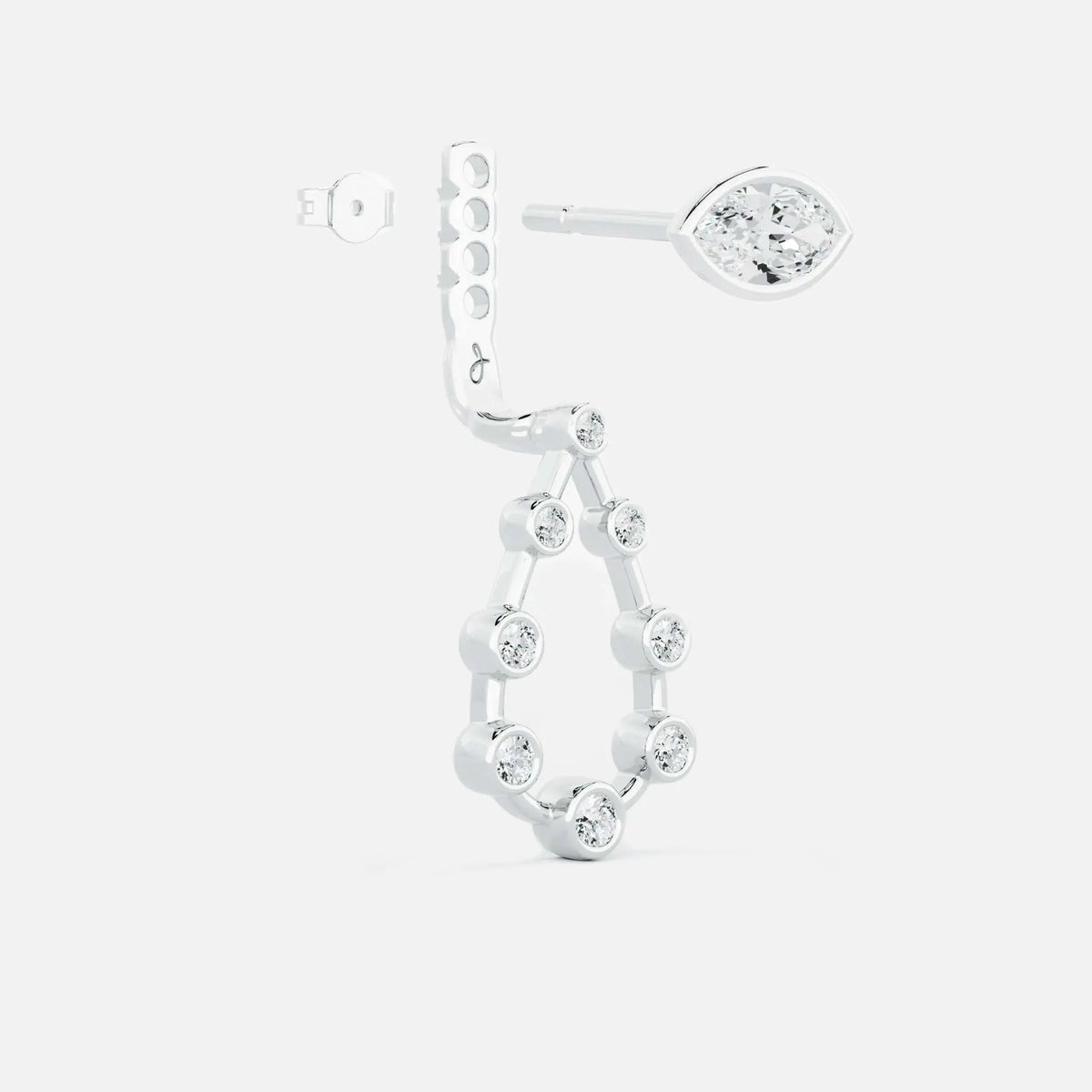 Pear Diamond Drop Earrings JAUR