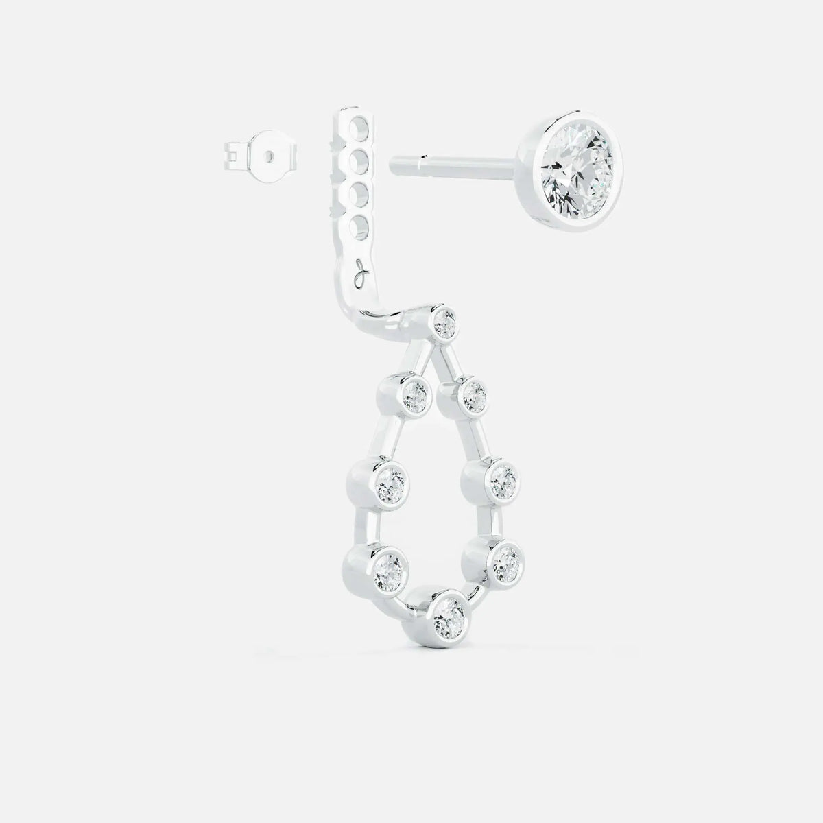 Pear Diamond Drop Earrings JAUR