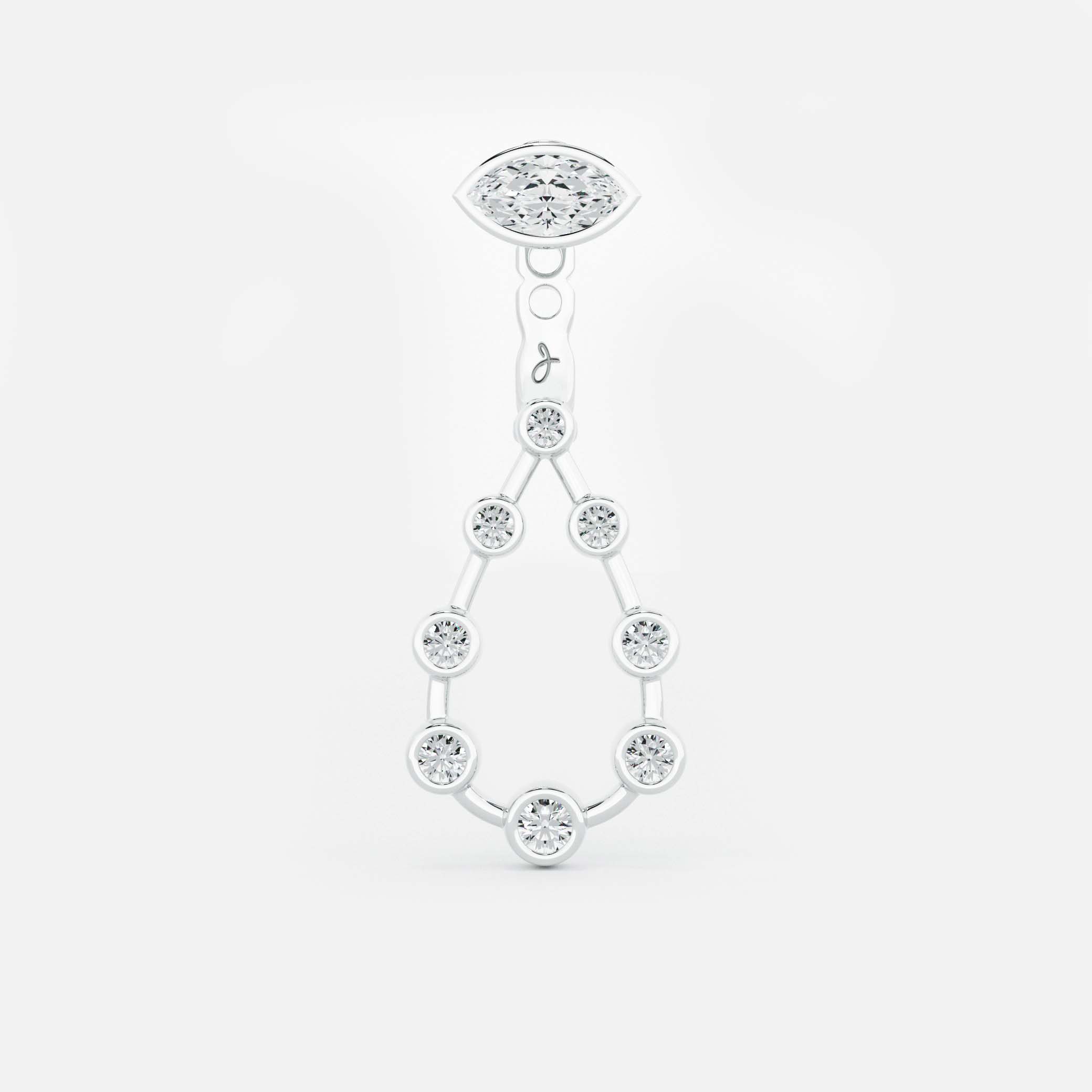 Pear Diamond Drop Earrings - Maquise Base