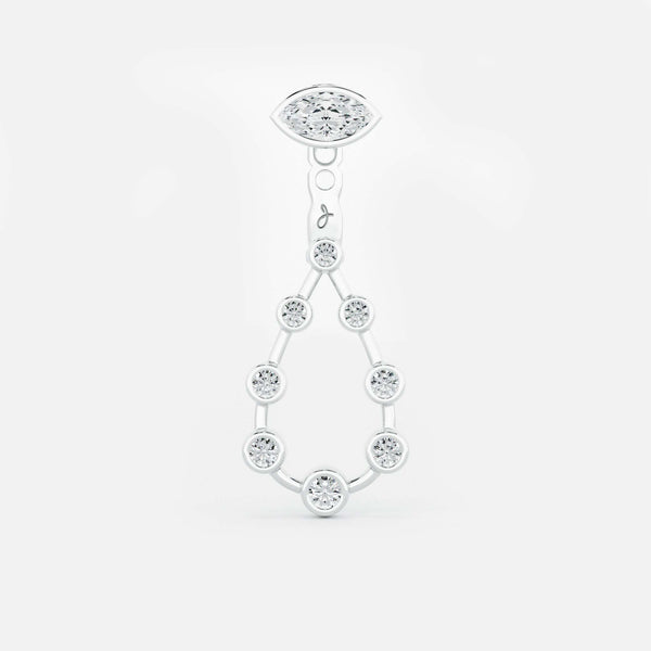 Pear Diamond Drop Earrings - Maquise Base