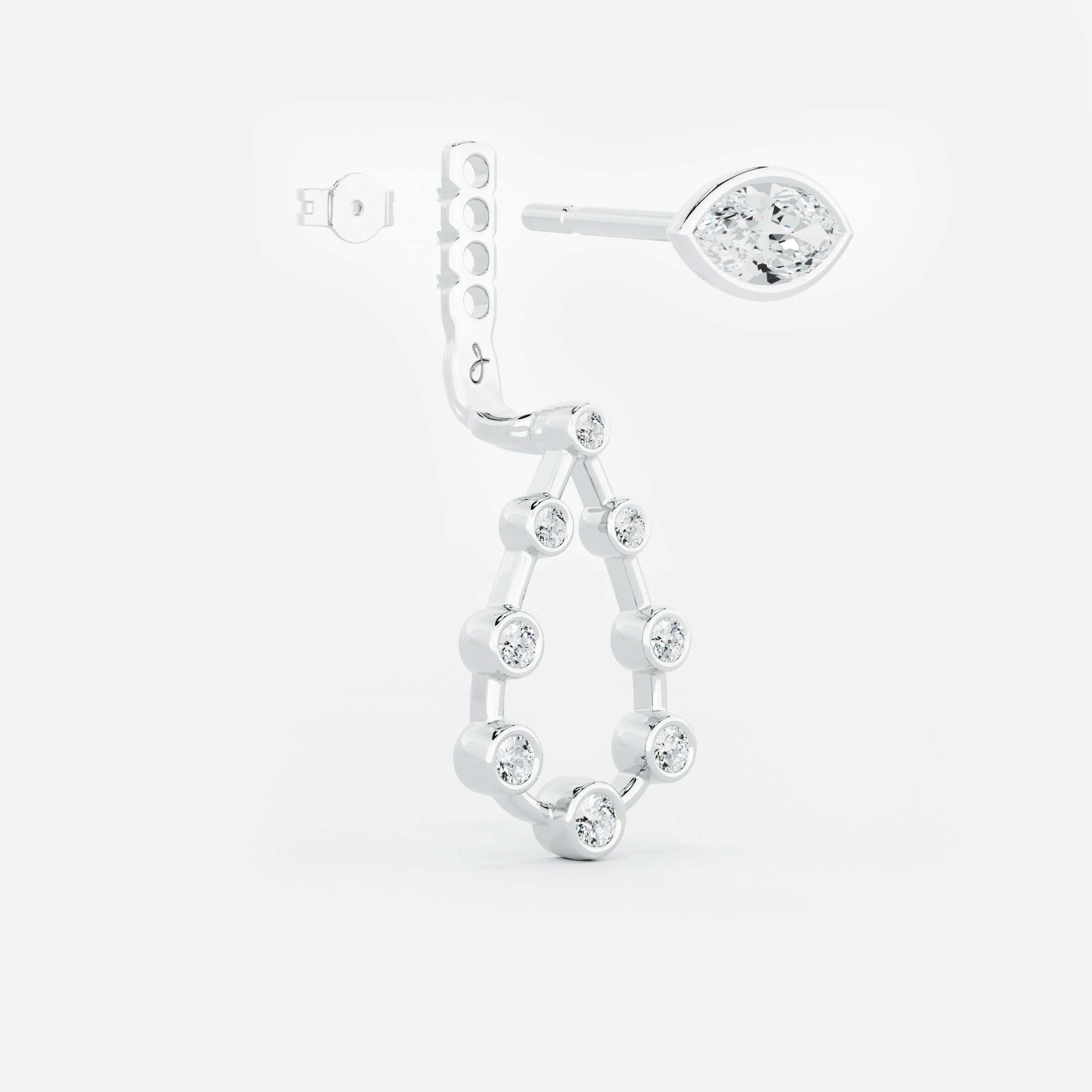 Pear Diamond Drop Earrings - Maquise Base