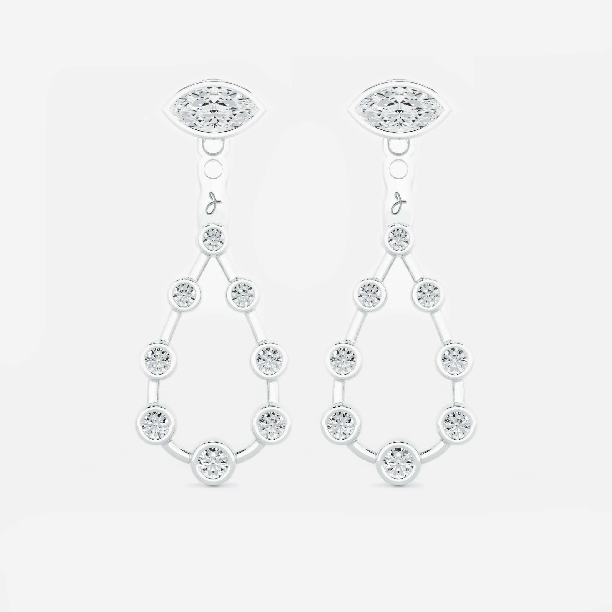 Pear Diamond Drop Earrings - Maquise Base