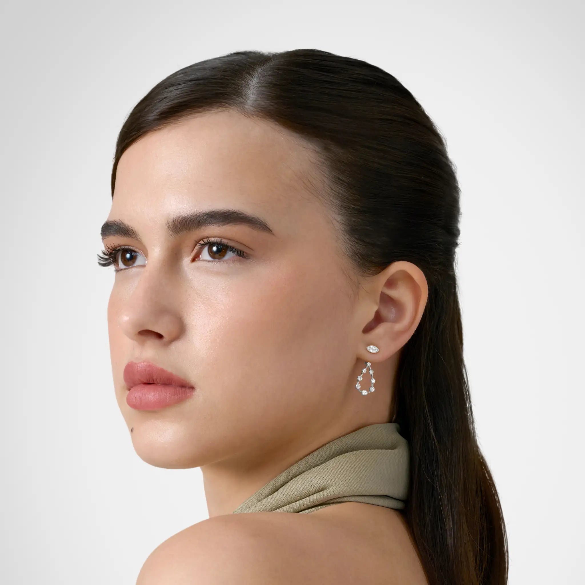 Pear Diamond Drop Earrings - Maquise Base