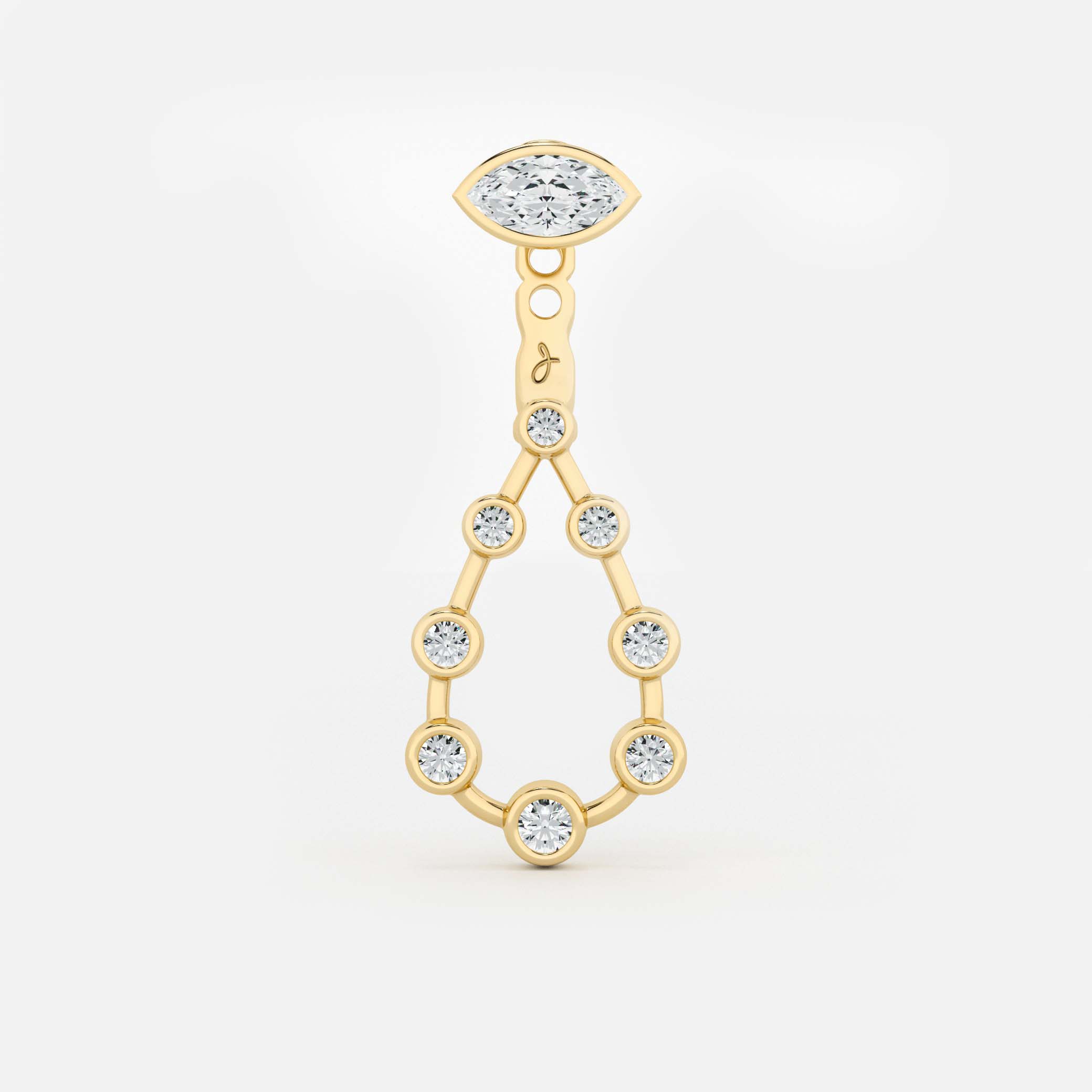 Pear Diamond Drop Earrings - Maquise Base