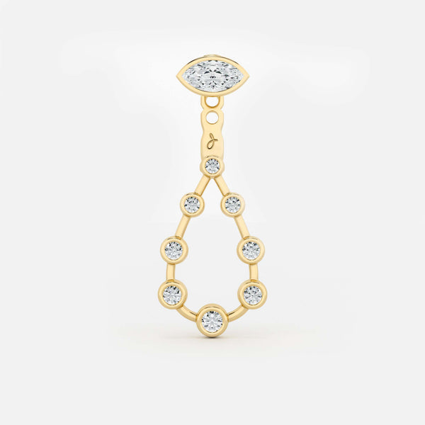 Pear Diamond Drop Earrings - Maquise Base