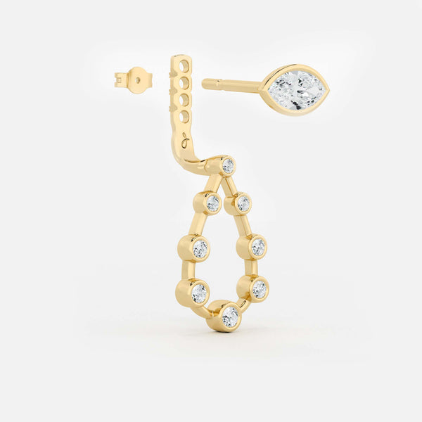 Pear Diamond Drop Earrings - Maquise Base