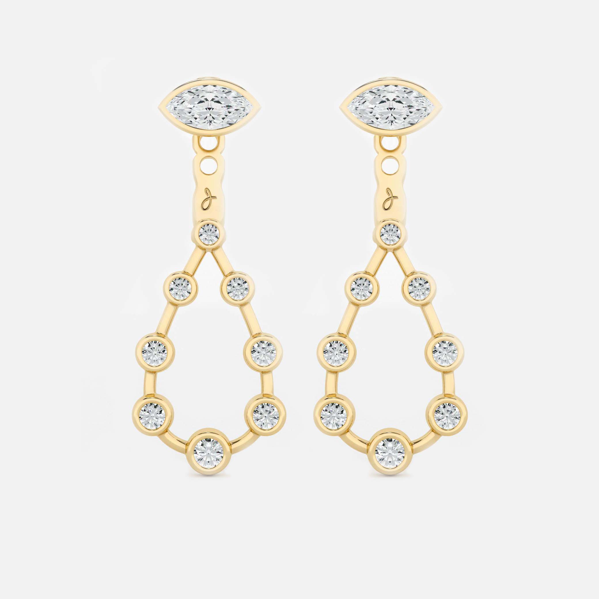 Pear Diamond Drop Earrings - Maquise Base