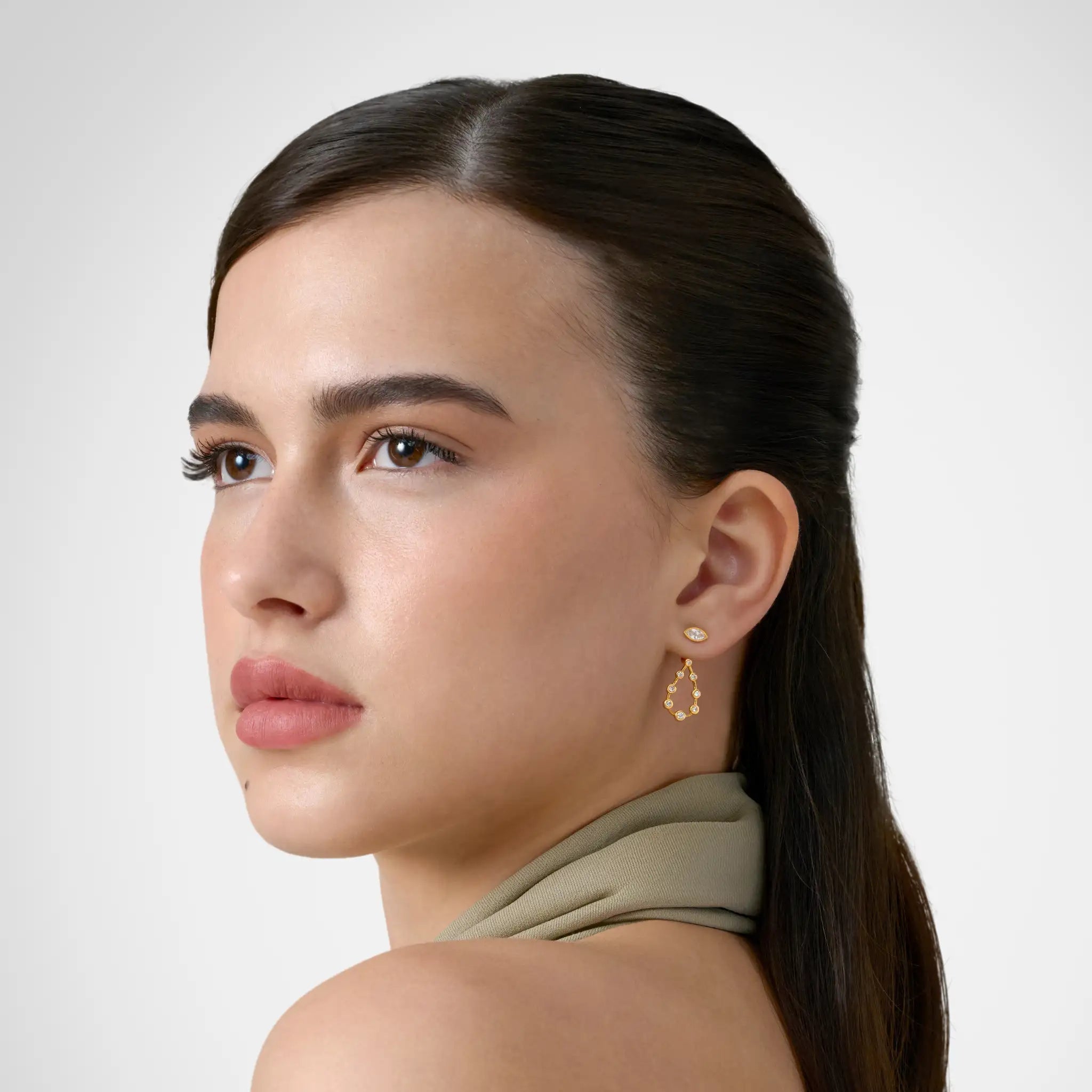 Pear Diamond Drop Earrings - Maquise Base