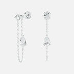 Lab Grown Diamond Pear Diamond Connector Chain - Round Base in White Gold – View 4 | JAUR