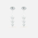 Lab Grown Diamond Reverse Triad Diamond Jacket - Marquise Base in White Gold – Pair View | JAUR