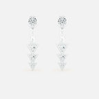 Lab Grown Diamond Reverse Triad Diamond Jacket - Round Base in White Gold – Pair View | JAUR
