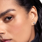 Lab Grown Diamond Round Arch Diamond Hoop in White Gold – Side View | JAUR