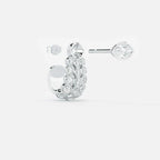 Lab Grown Diamond Round Cluster Hoop - Marquise in White Gold – Pair View | JAUR