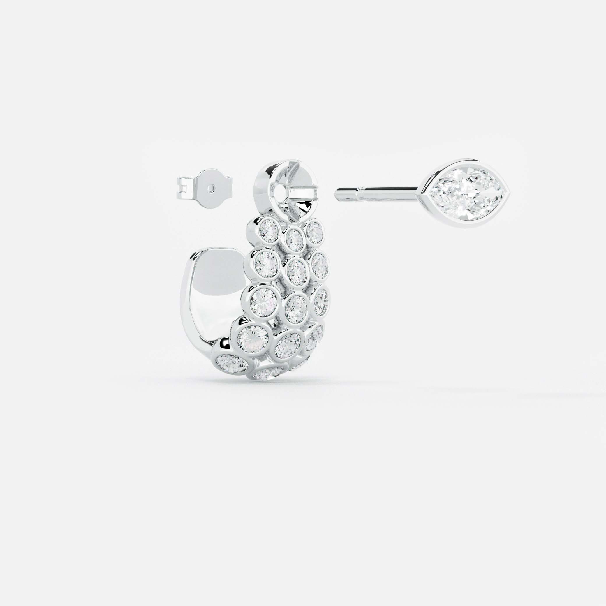 Round Cluster Hoop - Marquise