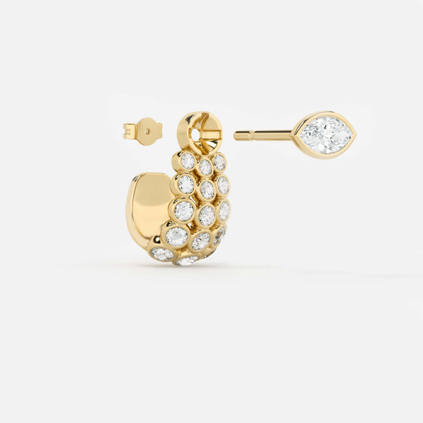 Round Cluster Hoop - Marquise