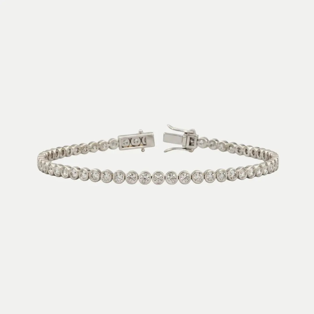 Round Diamond Bezel Tennis Bracelet JAUR